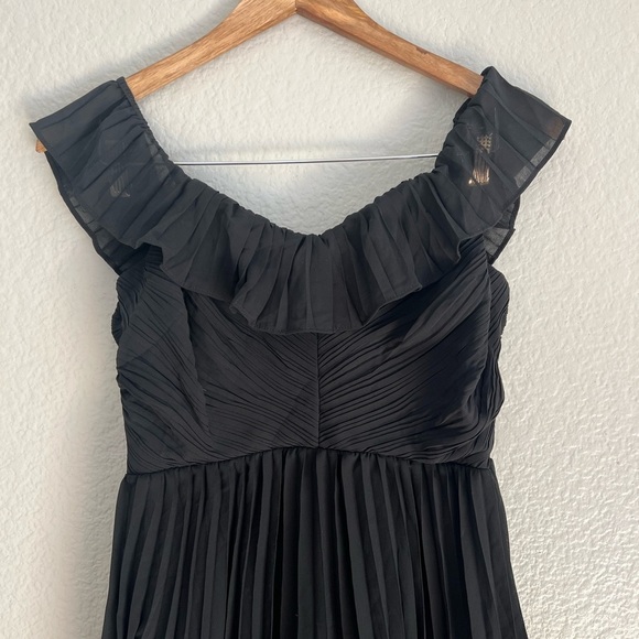 Always Remarkable Black Pleated Off-the-Shoulder Maxi Dress - Picture 4 of 10